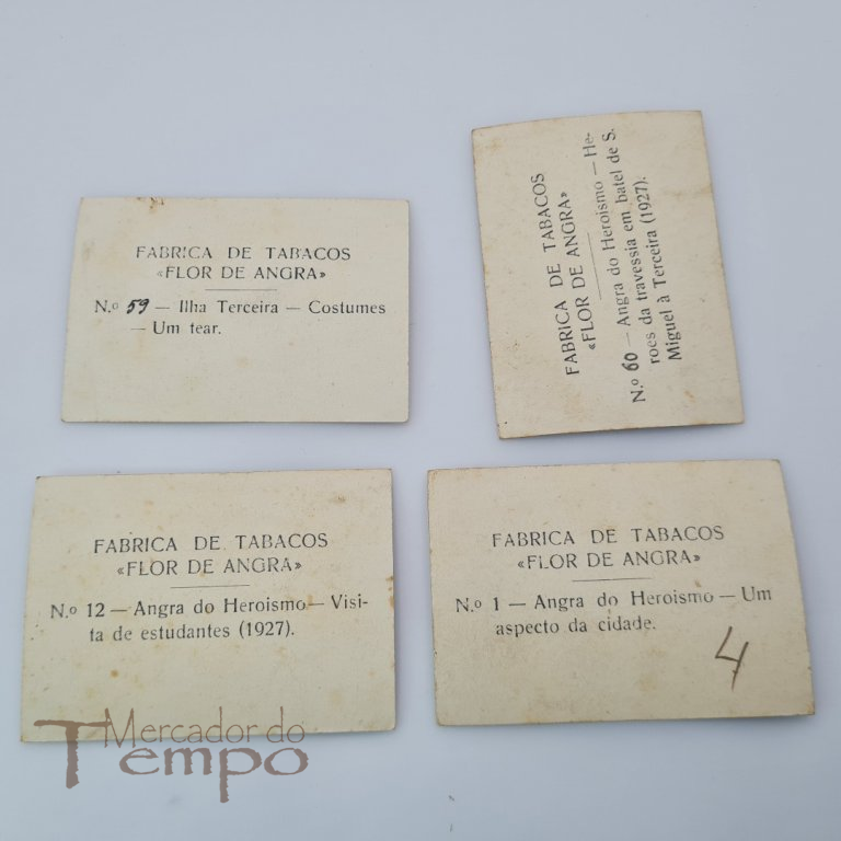 4 cartões fotográficos, Brinde da Fábrica de Tabacos Flor de Angra, Açores
