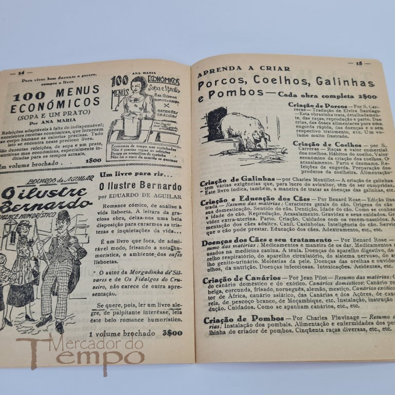 Catálogo de stand com livos para venda Feira do Livro de 1944