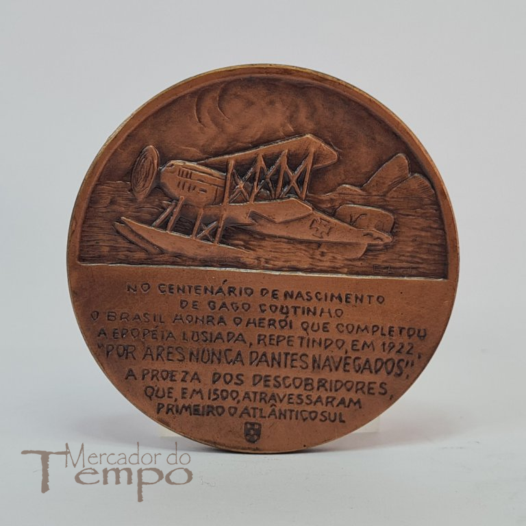 Medalha Cobre Centenário Nascimento Gago Coutinho