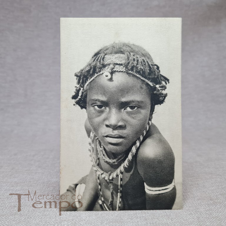 Postal antigo 1940 Angola - Menina Quissama