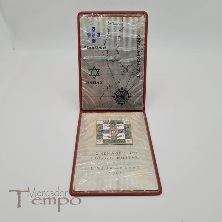 Par de placas  Homenagem do Colégio Militar 1º Encontro Lisboa - Rabat, 1961