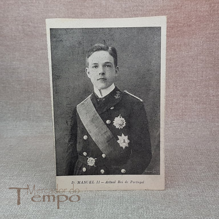 Postal antigo rei D.Manuel II Rei de Portugal