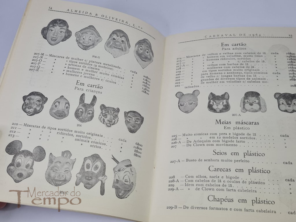 Raro Catálogo artigos com preçário para o Carnaval de 1964