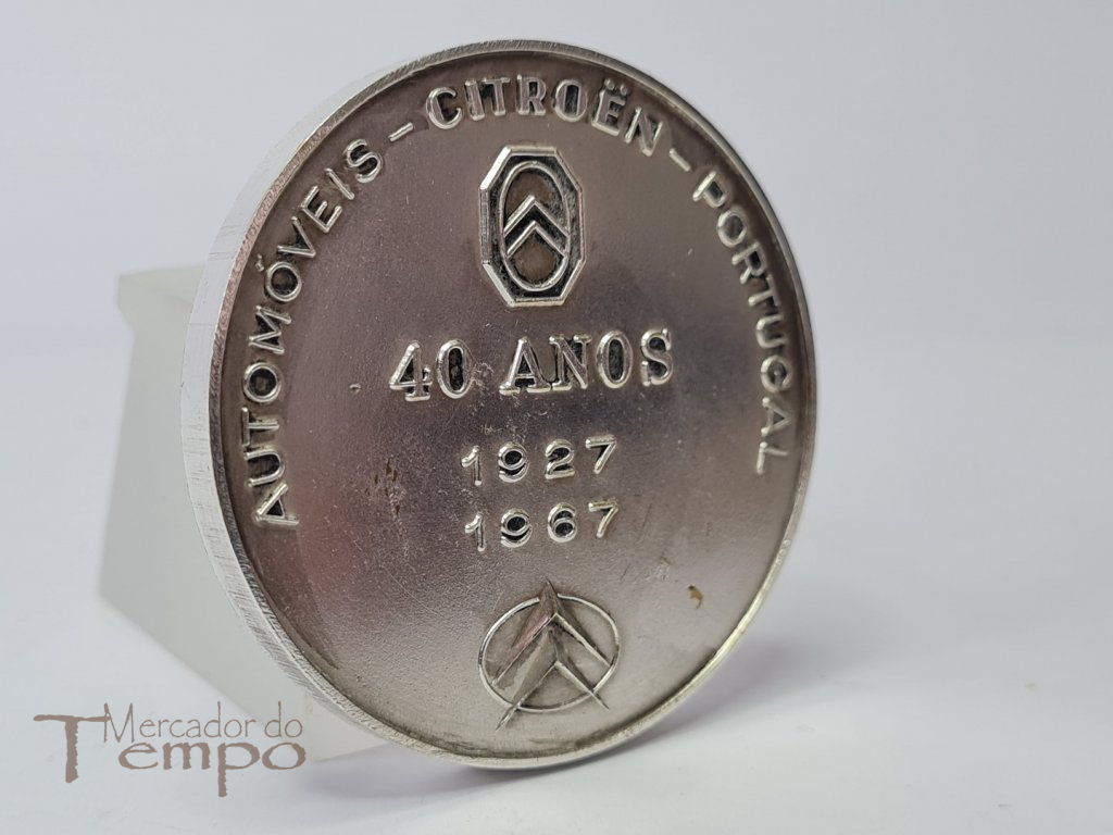 Medalha bronze prateado 40 anos da Citroen em Portugal, 1967