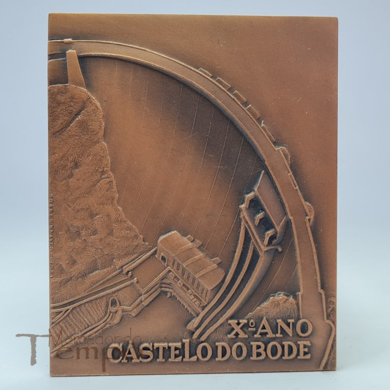 Medalha em cobre comemorativa do X Ano da Barragem de Castelo de Bode 1951-1961