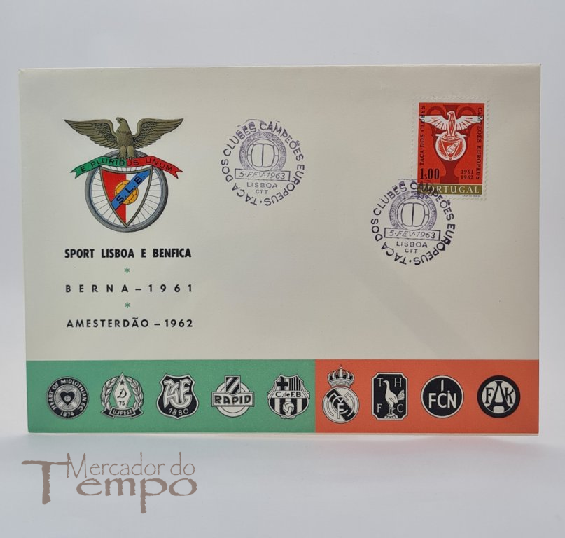 
Envelope 1° dia Benfica Taça dos Clubes Campeões Europeus 1961 - 1962
 