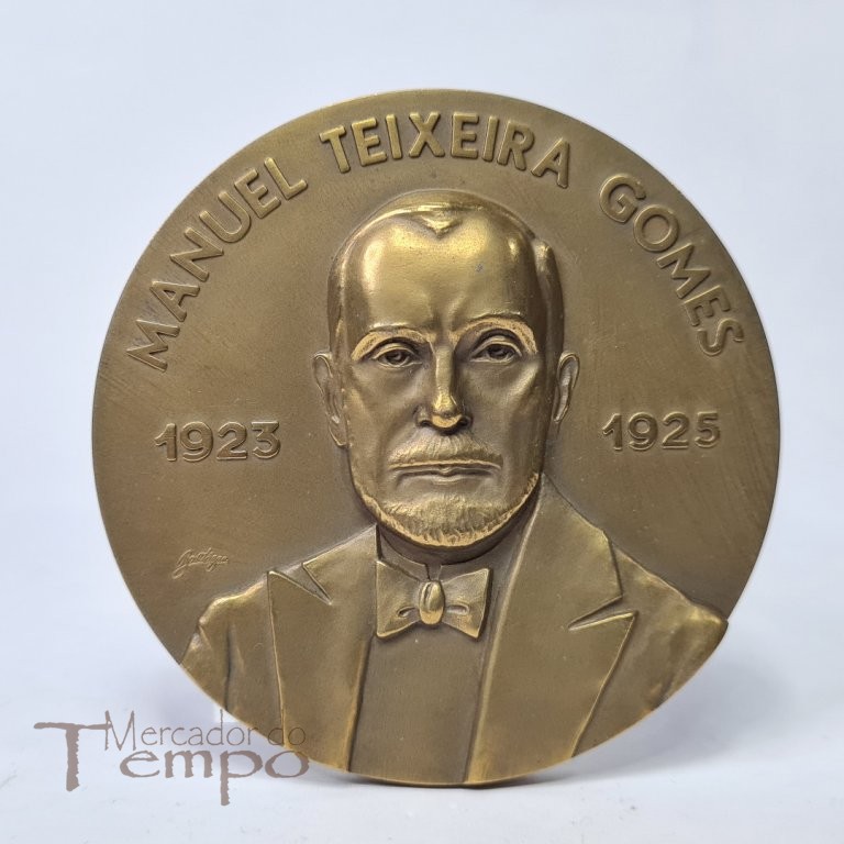 Medalha em bronze Manuel Teixeira Gomes Sétimo Presidente de Portugal