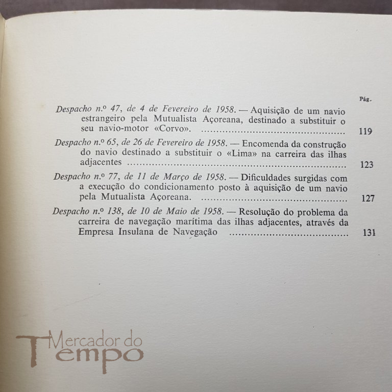 A Navegação para as Ilhas Adjacentes, 1958