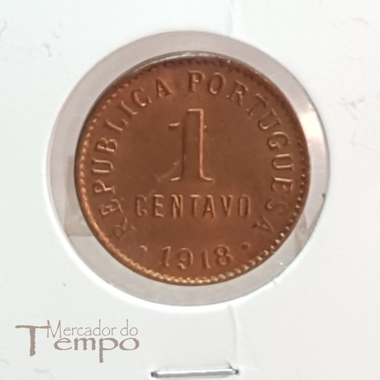 Moeda de 1 centavo de bronze de 1918