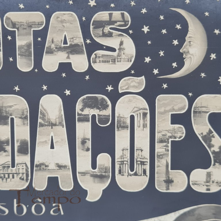 Postal “Muitas Saudações de Lisboa” Vistas e Monumentos, 1911