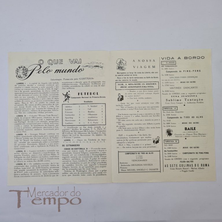 Ementa da Companhia Colonial de Navegação, Paquete Infante D.Henrique, 1963