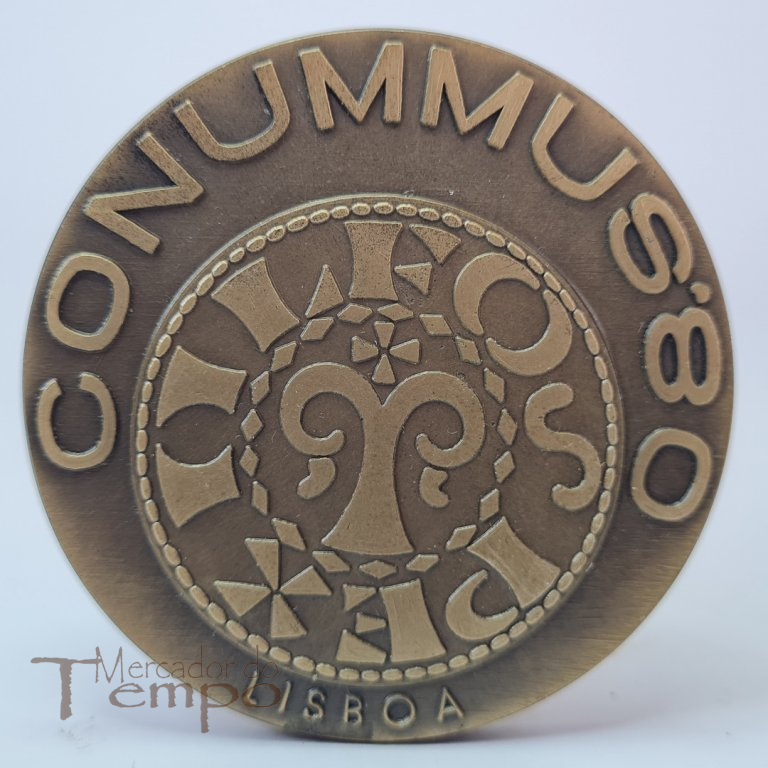 Medalha em bronze do 1º Congresso de Numismática em Portugal, 1980