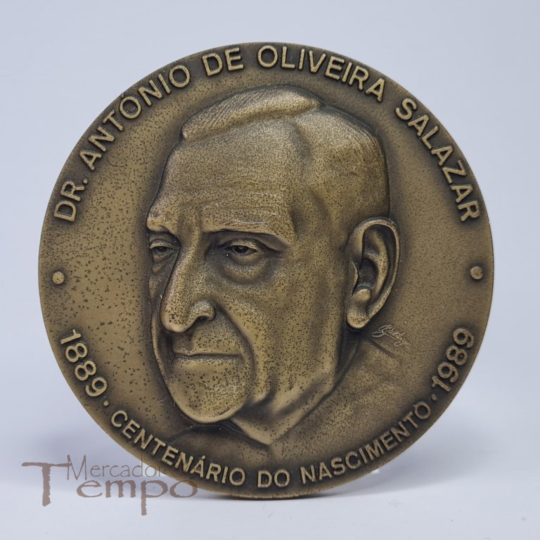 Medalha bronze Centenário Nascimento de Salazar 1889-1989