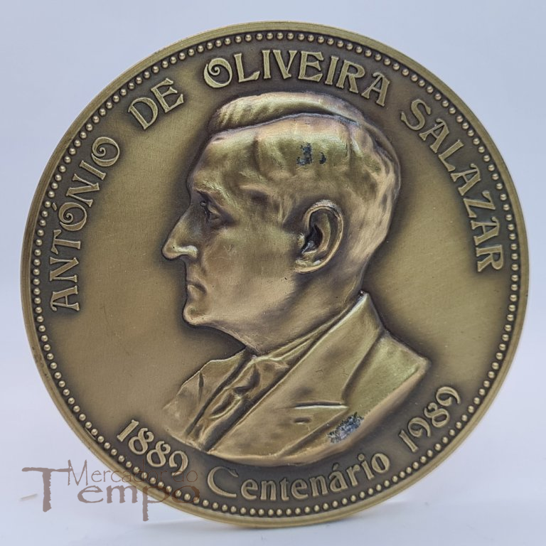 Medalha em bronze António de Oliveira Salazar, Centenário 1889 - 1989