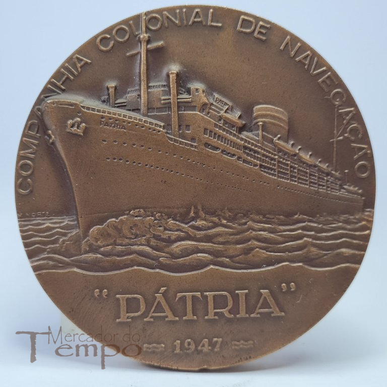 Medalha em bronze Companhia Colonial de Navegação, 25 anos ao serviço da Nação 1922-1947