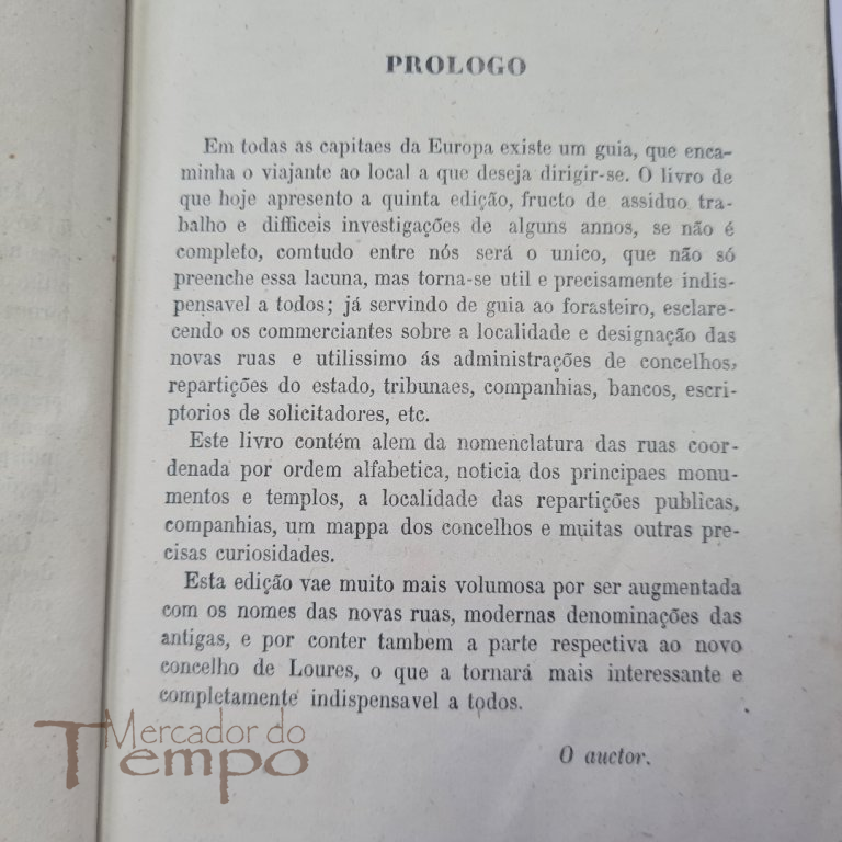Roteiro das Ruas de Lisboa, e Concelho de Loures, 1886