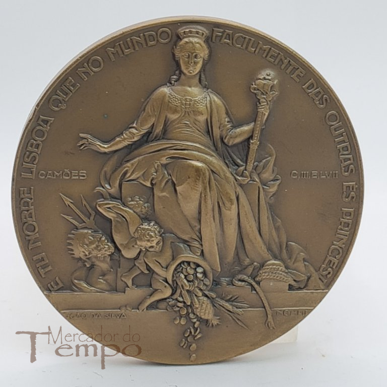 Medalha em bronze Administração Geral do Porto de Lisboa, datada de 1952, assinada: João da Silva