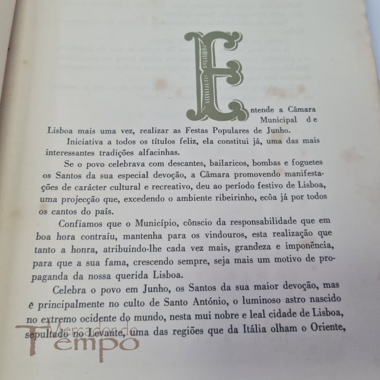 Festas Populares de Lisboa programa oficial 1952