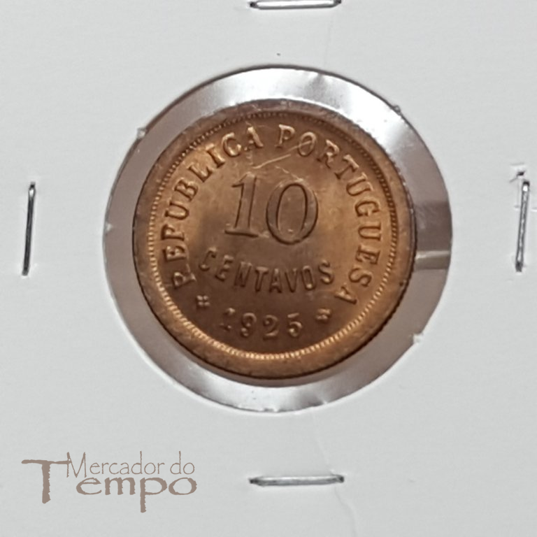 Moeda de 10 centavos de bronze de 1925