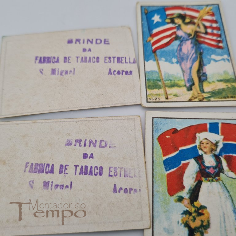  4 brindes cartões, Fábrica de Tabaco Estrela, Açores - Costumes