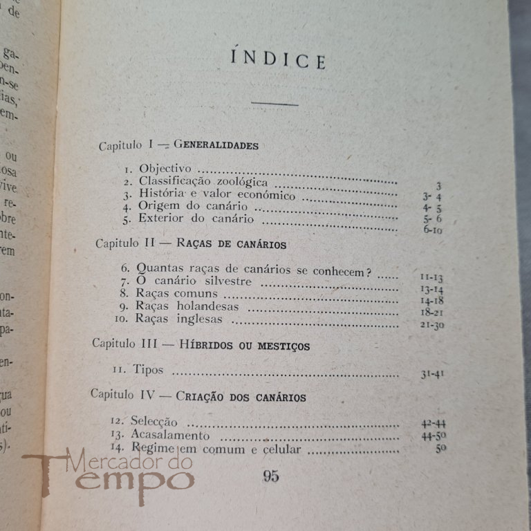 Criação de Canários e seus Hibridos - Joaquim Pratas - 1941