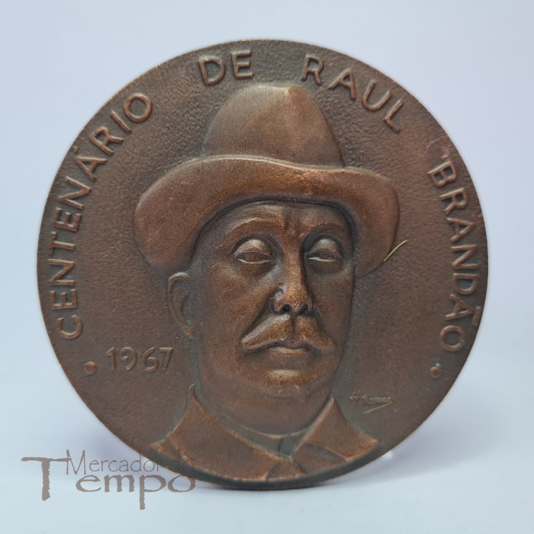 Medalha cobre escritor Raul Brandão 1967