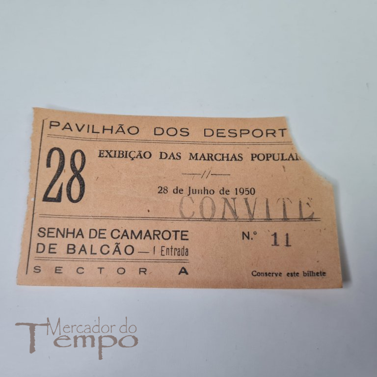 Conjunto 2 Bilhetes para as Festas Populares Lisboa, 1950,