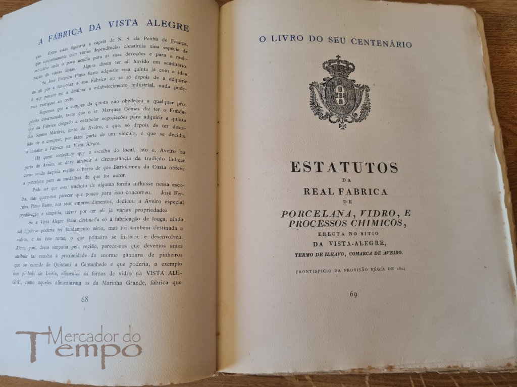 3 livros Centenário Fábrica da Vista Alegre (1824-1924) Ed.Esp.200 ex.