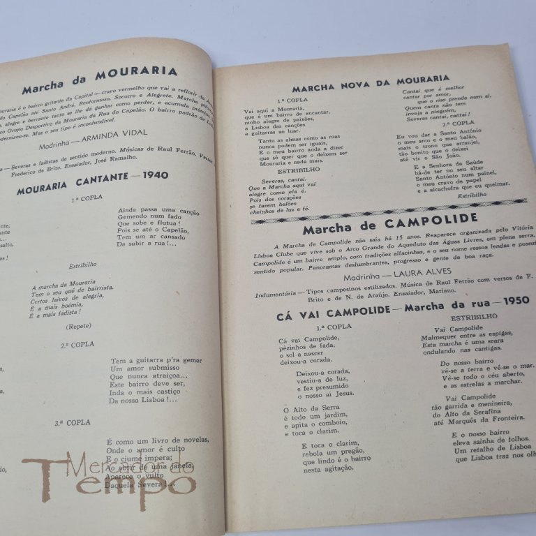 Marchas dos Bairros de Lisboa programa oficial 1950 + Bilhetes