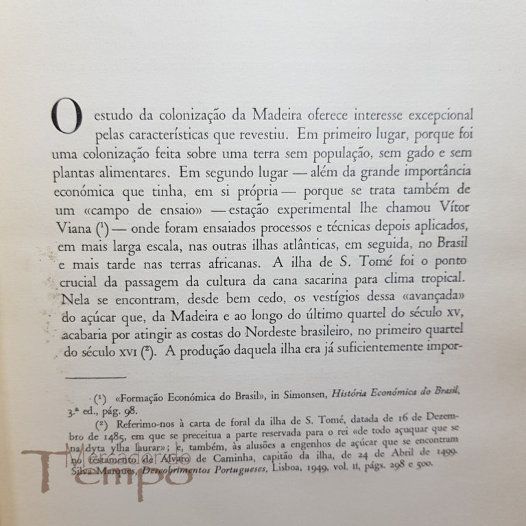 O Açucar da Madeira nos fins do Seculo XV, 1962 