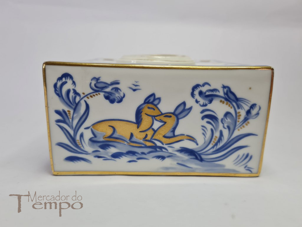 Tinteiro Vista Alegre decoração Vegetalista e Animais 1922-47