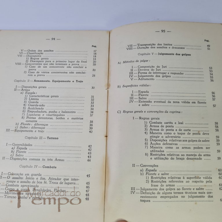 Mocidade Portuguesa, Regulamento de provas Fed. Int. de Esgrima, 1946