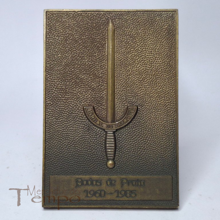 Medalha em bronze comemorativa dos 25 anos (Bodas de Prata) do Jornal do Exército (1960-1985)