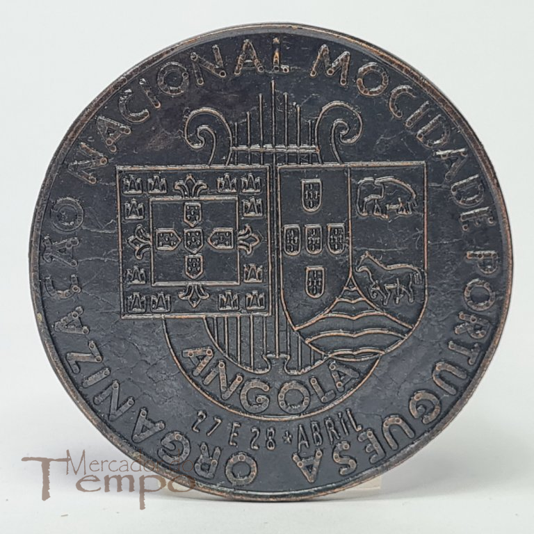 Mocidade Portuguesa, Rara medalha em cobre Organização Nacional Mocidade Portuguesa Angola – 1º Festival de Grupos Corais – Luanda 1968.