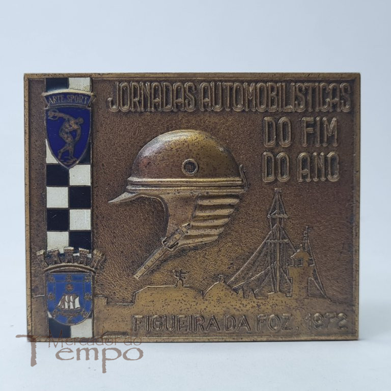 Placa esmaltada Arte & Sport Jornadas Automobilisticas do Fim do Ano, Figueira da Foz, 1972
