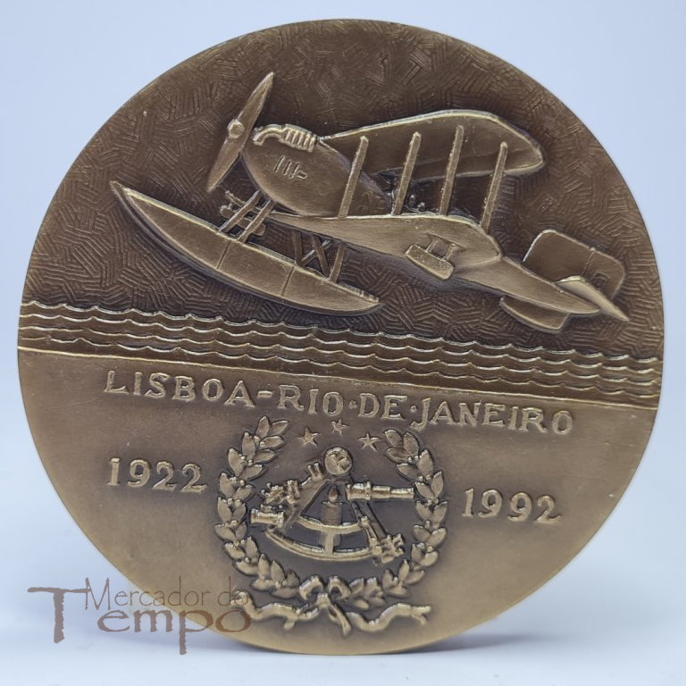 Medalha bronze 1ª travessia aérea do Atlântico Sul G.Coutinho e S. Cabral