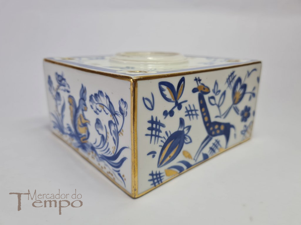 Tinteiro Vista Alegre decoração Vegetalista e Animais 1922-47
