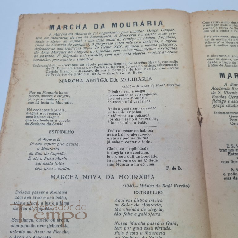 Marchas dos Bairros de Lisboa, programa oficial 1940