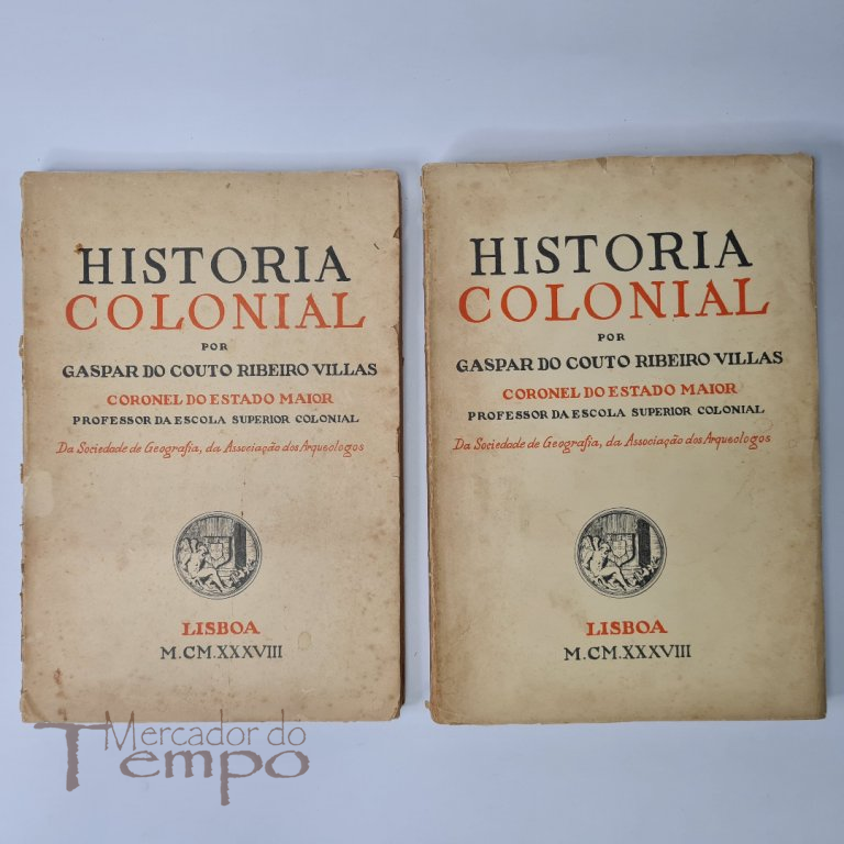 2 Volumes - História Colonial por Gaspar do Couto Ribeiro Villas, 1937-38