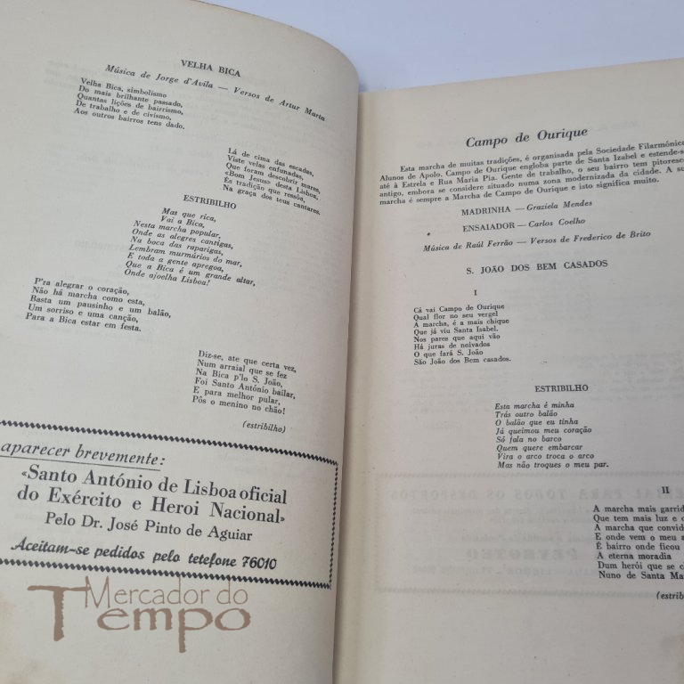 Festas Populares de Lisboa programa oficial 1952
