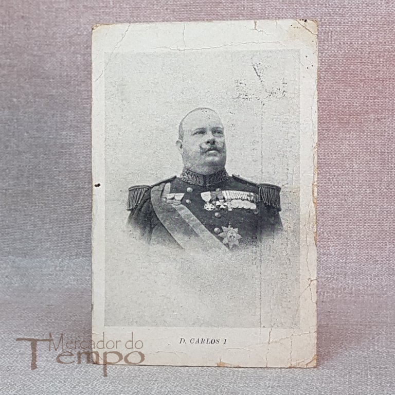 Postal antigo circulado Rei D.Carlos I