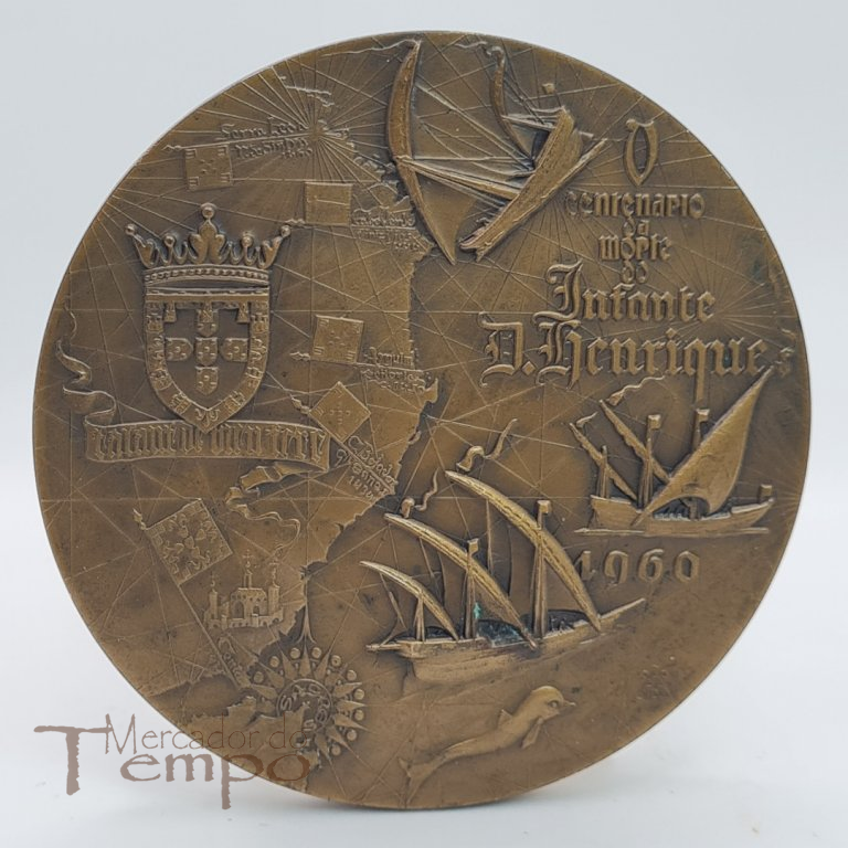 Medalhão bronze D.Henrique O Navegador, João da Silva, 1960