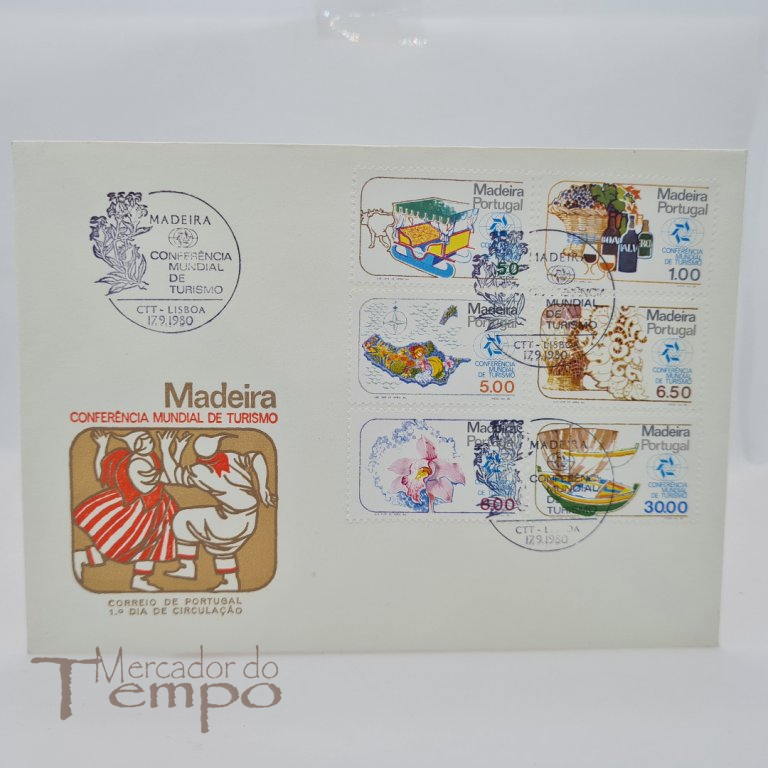 Conjunto de 5 Envelopes Primeiro dia da Madeira e Vinho do Porto