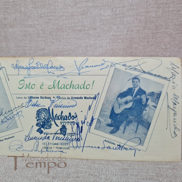 Adega Machado Panfleto publicitário com Autógrafos / Assinaturas 