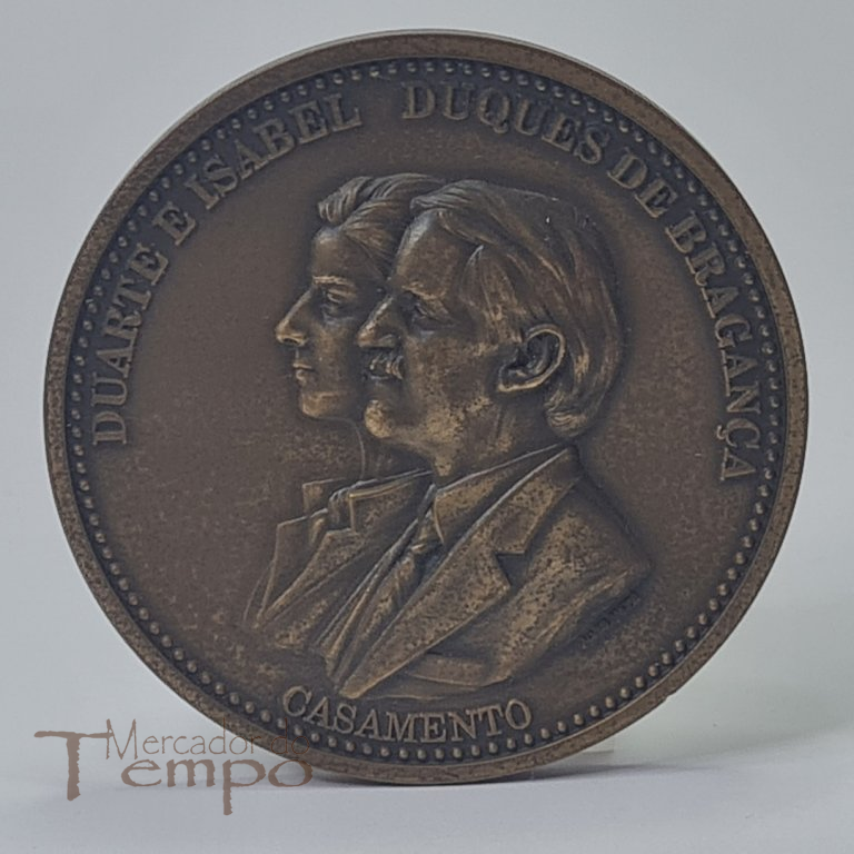 Medalha em bronze comemorativa do Casamento dos Duques de Bragança, D. Duarte e D.Isabel, 13 Maio de 1995