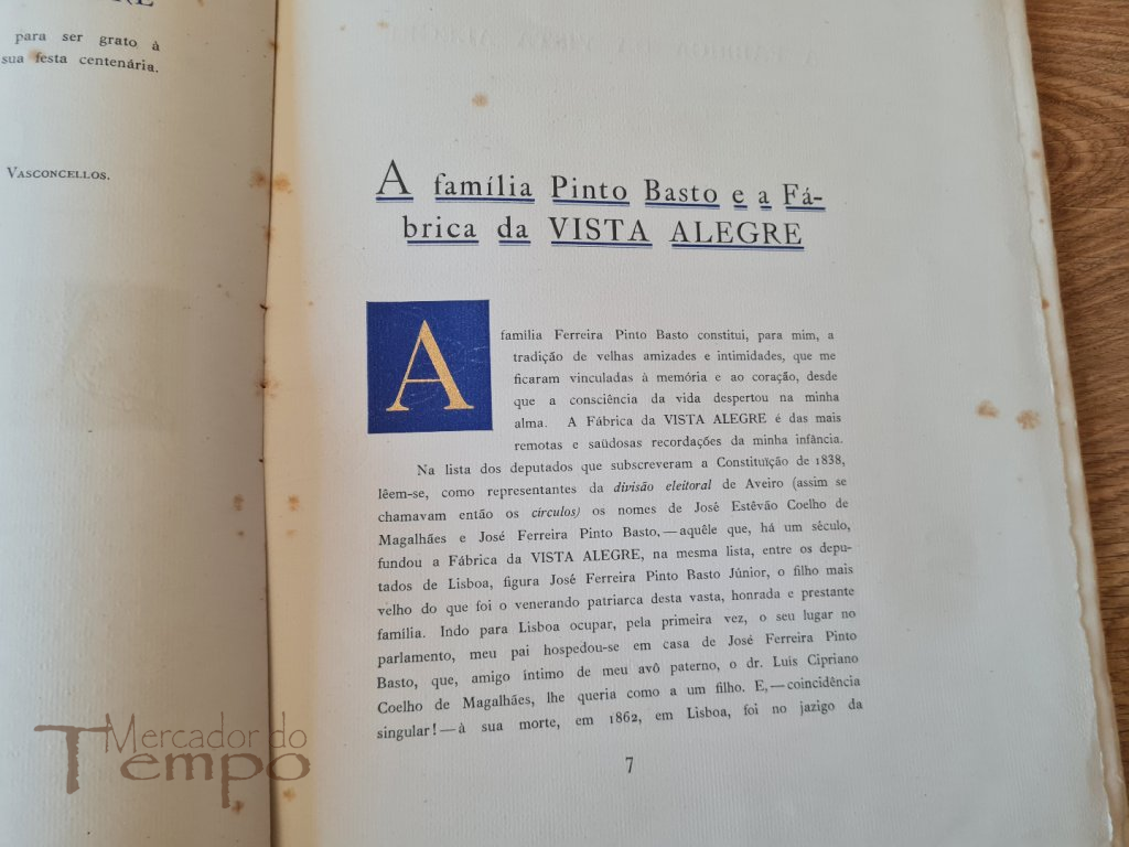 3 livros Centenário Fábrica da Vista Alegre (1824-1924) Ed.Esp.200 ex.
