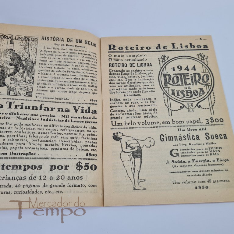 Catálogo de stand com livos para venda Feira do Livro de 1944