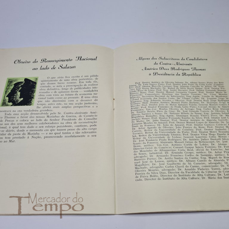 O Candidato Nacional - Almirante Américo Thomaz, edição da União Nacional