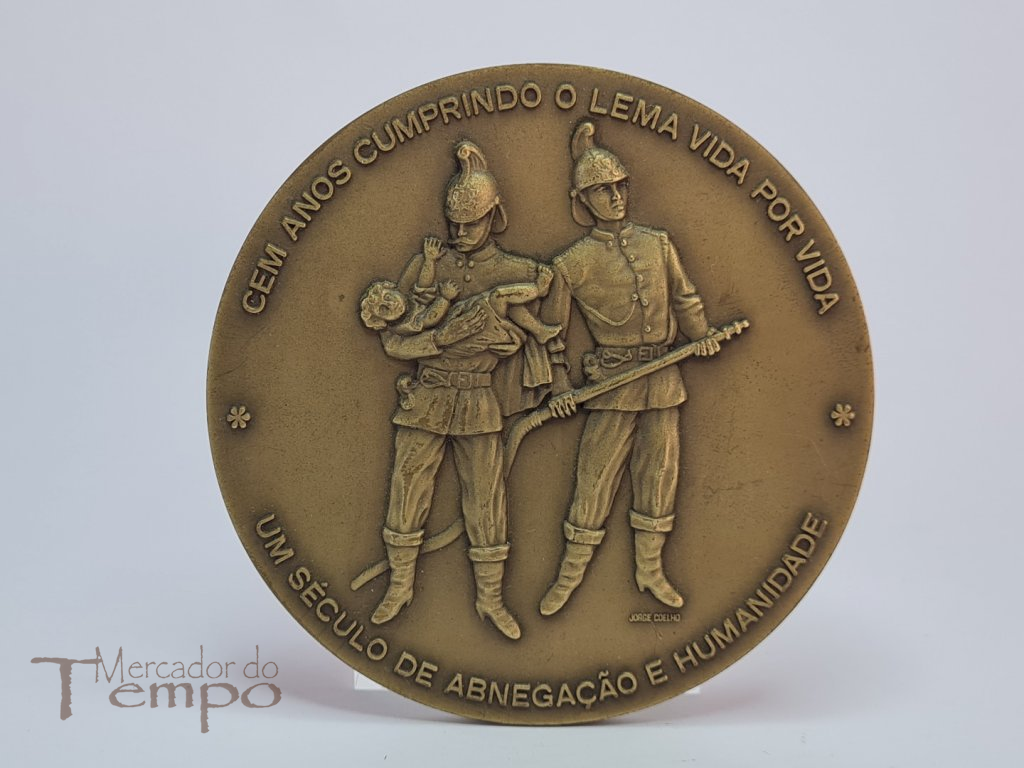 Medalha bronze Bombeiros Voluntários Ponte de Lima 1º Cent. 1987