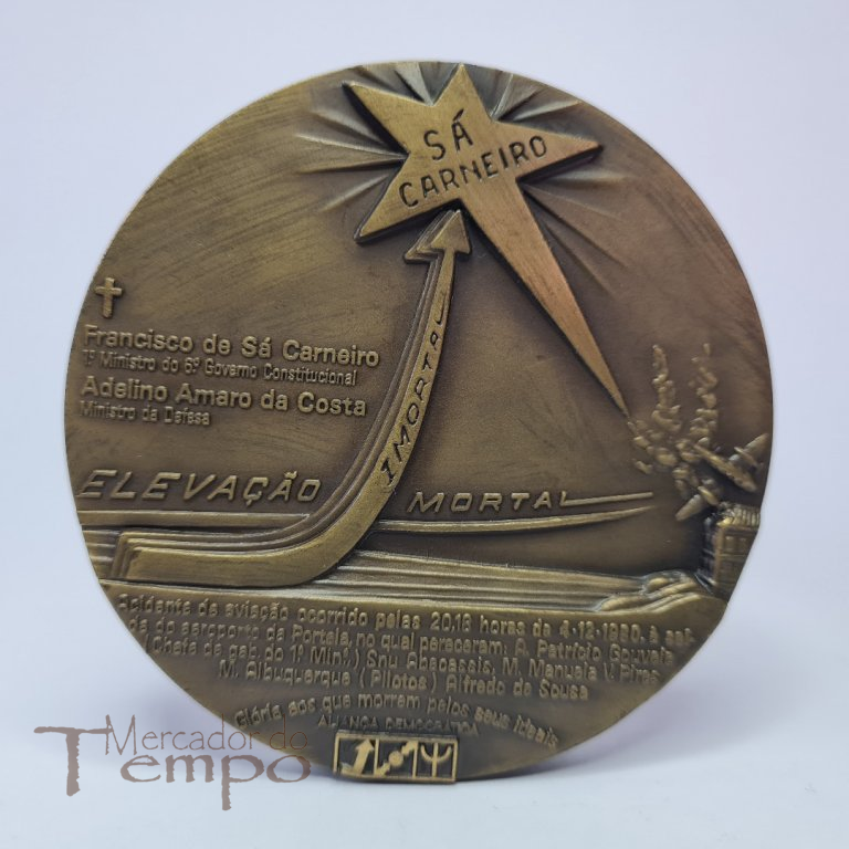 Medalha bronze Dr Sá Carneiro 1934 - 1980, assinada e numerada
